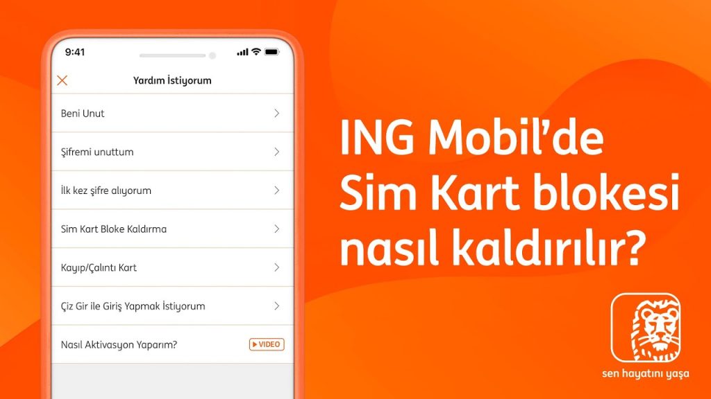 ING Bank Sim Kart Bloke Kaldırma
