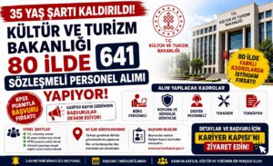 35 Yaş Şartı Kaldırıldı! Kültür ve Turizm Bakanlığı 80 İlde 641 Sözleşmeli Personel Alımı Yapıyor